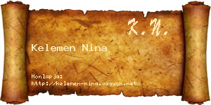 Kelemen Nina névjegykártya