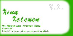 nina kelemen business card